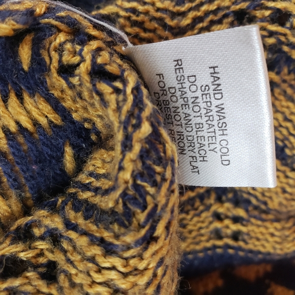 Romeo + Juliet sweater dress bodycon knee navy mustard Small knit shortsleeved - Picture 6 of 8